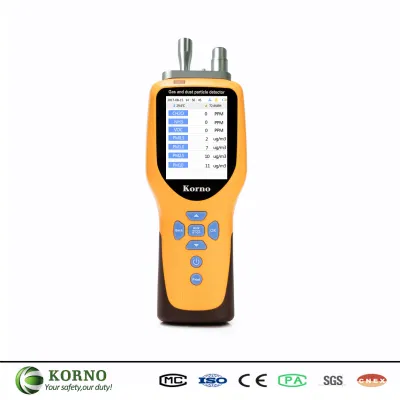 Rilevatore di gas portatile multiplo di qualità dell'aria IP66 Contatore di particelle di gas/polvere 6 in 1/Co/CO2/No2/So2/Pm2,5/Pm10